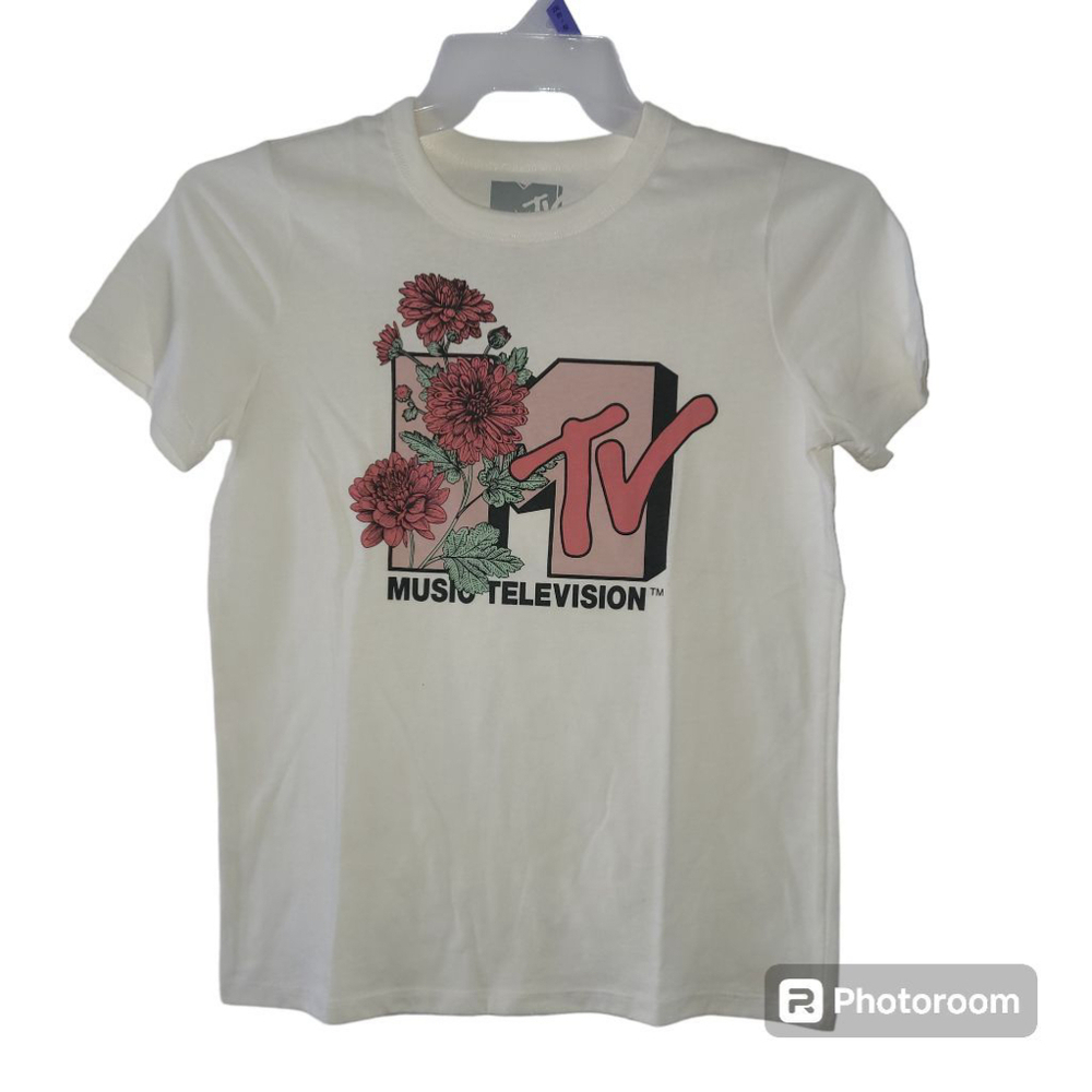 Women's MTV White T-Shirt Size S - Picture 2 of 6